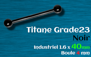 Industriel Titane Noir 1.6 x 40 - boule 4 mm