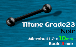 Microbell Titane Noir 1.2x10 - boule 3 mm