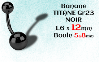 Banane Titane Noir 1.6x12 - boule 5 et 8 mm