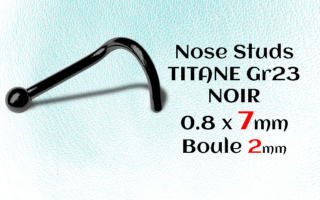 nose studs titane noir 0.8x7x2