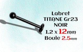 Labret titane noir 1.2x12x2.5