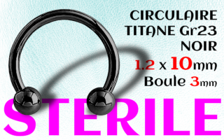 Circulaire Titane Noir STERILE 1.2 x 10 - boules 3 mm