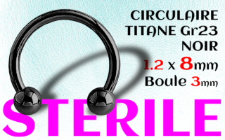 Circulaire Titane Noir STERILE 1.2 x 8 - boules 3 mm