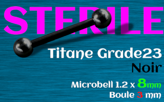 Microbell Titane Noir STERILE 1.2 x 8 - boules 3 mm