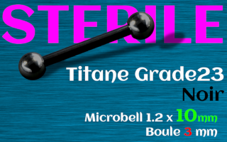 Microbell Titane Noir STERILE 1.2 x 10 - boules 3 mm