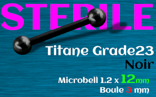 Microbell Titane Noir STERILE 1.2 x 12 - boules 3 mm