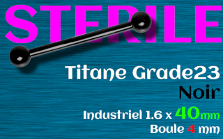 Industriel Titane Noir STERILE 1.6 x 40 - boules 4 mm