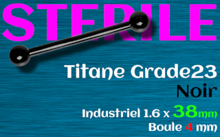 Industriel Titane Noir STERILE 1.6 x 38 - boules 4 mm