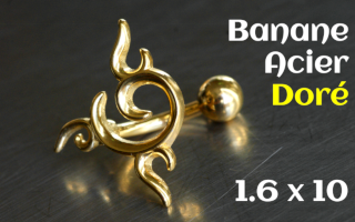 Banane Acier dore 1.6 x 10