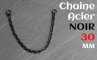 chainette Acier Noir 30mm