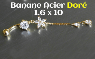 Banane Acier Dore 1.6 x 10