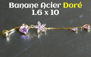 Banane Acier Dore 1.6 x 10