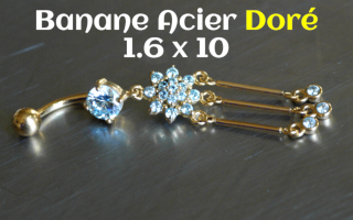 Banane Acier Dore 1.6 x 10