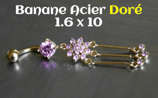 Banane Acier Dore 1.6 x 10