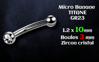 Banana titane 1.2x10x3 - double zircon cristal