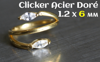 Clicker Acier 1.2 x 6 dore - zircon sertis