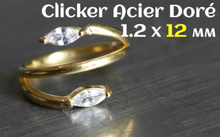 Clicker Acier 1.2 x 12 dore - zircon sertis