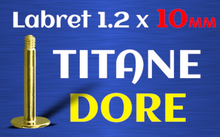 Base labret titane gr23 1.2 x 10 dore