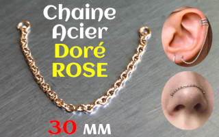 Chainette Acier Dore Rose 30 mm