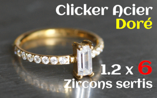 clicker acier dore - zircon sertis - 1.2 x 6