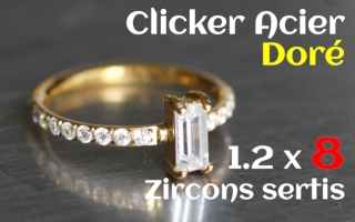 clicker acier dore - zircon sertis - 1.2 x 8