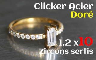 clicker acier dore - zircon sertis - 1.2 x 10