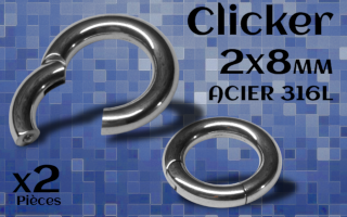 Clicker Acier 2 x 8 mm