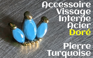 Accessoire vissage interne Acier Dore- design turquoise