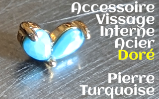 Accessoire vissage interne Acier Dore- design turquoise