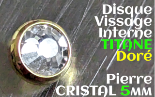Disque TItane Dore Zircon 5 mm - vissage 1.2 mm pour tige 1.6 mm (derrmal)