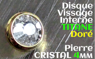 Disque TItane Dore Zircon 4 mm - vissage 1.2 mm pour tige 1.6 mm (derrmal)