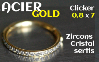 Clicker Acier GOLD 0.8x7 - zircon cristal