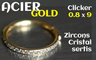Clicker Acier GOLD 0.8x9 - zircon cristal