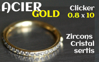 Clicker Acier GOLD 0.8x10 - zircon cristal