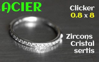 Clicker Acier 0.8x8 - zircon cristal
