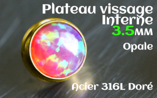 Plateau vissage interne - diametre 3.5 mm - Acier Dore - opale