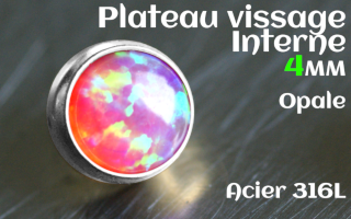 Plateau vissage interne - diametre 4 mm - Acier - opale