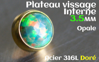 Plateau vissage interne - diametre 3.5 mm - Acier Dore - opale
