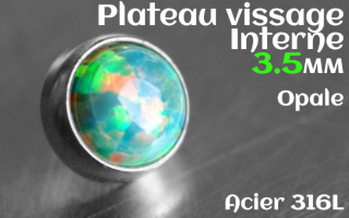 Plateau vissage interne - diametre 3.5 mm - Acier - opale