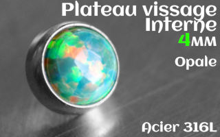 Plateau vissage interne - diametre 4 mm - Acier - opale