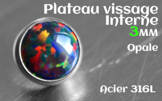 Plateau vissage interne - diametre 3 mm - Acier - opale