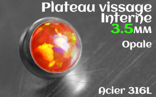 Plateau vissage interne - diametre 3.5 mm - Acier - opale