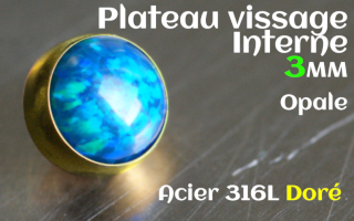 Plateau vissage interne - diametre 3 mm - Acier Dore - opale