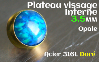 Plateau vissage interne - diametre 3.5 mm - Acier Dore - opale