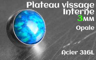 Plateau vissage interne - diametre 3 mm - Acier - opale