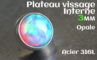 Plateau vissage interne - diametre 3 mm - Acier - opale