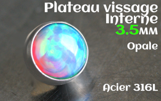 Plateau vissage interne - diametre 3.5 mm - Acier - opale