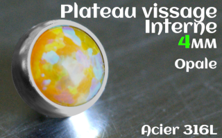 Plateau vissage interne - diametre 4 mm - Acier - opale