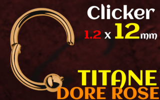 Clicker Titane Dore Rose - boule 4 mm