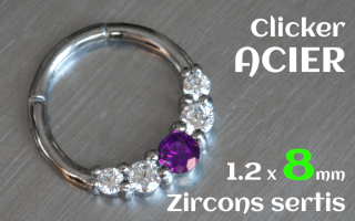 Clicker 1.2x 8 Acier - zircons sertis